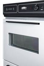 White 115V electric wall oven with digital clock/timer and oven window; for cutouts 22 3/8" wide by 34 1/8" high