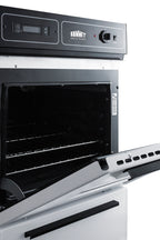 White 115V electric wall oven with digital clock/timer and oven window; for cutouts 22 3/8" wide by 34 1/8" high