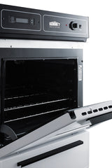 White 115V electric wall oven with digital clock/timer and oven window; for cutouts 22 3/8" wide by 34 1/8" high