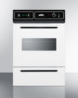 White 115V electric wall oven with digital clock/timer and oven window; for cutouts 22 3/8" wide by 34 1/8" high