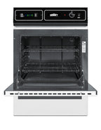White 115V electric wall oven with digital clock/timer and oven window; for cutouts 22 3/8" wide by 34 1/8" high