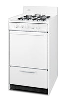 20" Wide Gas Range in White with Open Burners and Battery-start Ignition