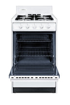 20" Wide Gas Range in White with Open Burners and Battery-start Ignition