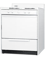 30" Wide Gas Range in White with Open Burners and Spark Ignition