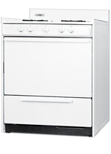 30" Wide Gas Range in White with Open Burners and Spark Ignition