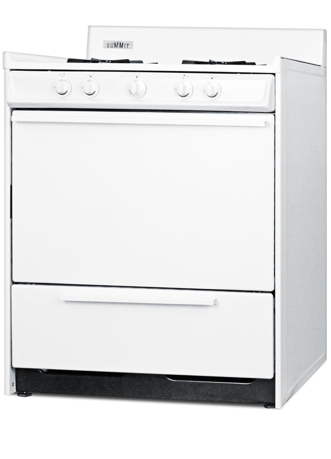 30" Wide Gas Range in White with Open Burners and Spark Ignition