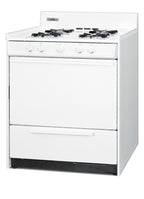 30" Wide Gas Range in White with Open Burners and Spark Ignition