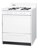 30" Wide Gas Range in White with Open Burners and Spark Ignition