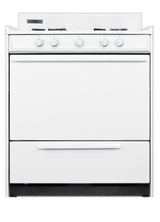 30" Wide Gas Range in White with Open Burners and Spark Ignition
