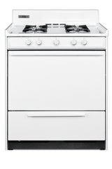 30" Wide Gas Range in White with Open Burners and Spark Ignition