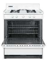 30" Wide Gas Range in White with Open Burners and Spark Ignition