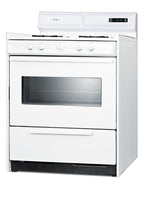 30" Wide Gas Range in White with Open Burners, Oven Window, High Backguard, and Spark Ignition