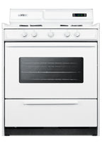 30" Wide Gas Range in White with Open Burners, Oven Window, High Backguard, and Spark Ignition