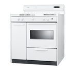 Accucold 36" Wide Gas Range in White with Open Burners, Storage Compartment, Oven Window, High Backguard, and Spark Ignition