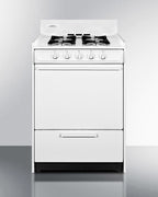 24" Wide Gas Range in White with Open Burners and Battery-start Ignition - Front