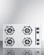 30" wide open burner gas cooktop in white with battery start ignition