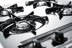 Accucold 24" Wide Open Burner Gas Cooktop in Brushed Chrome with Battery Start Ignition