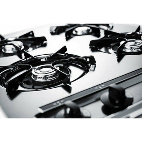 24" Wide Open Burner Gas Cooktop in Brushed Chrome with Spark Ignition
