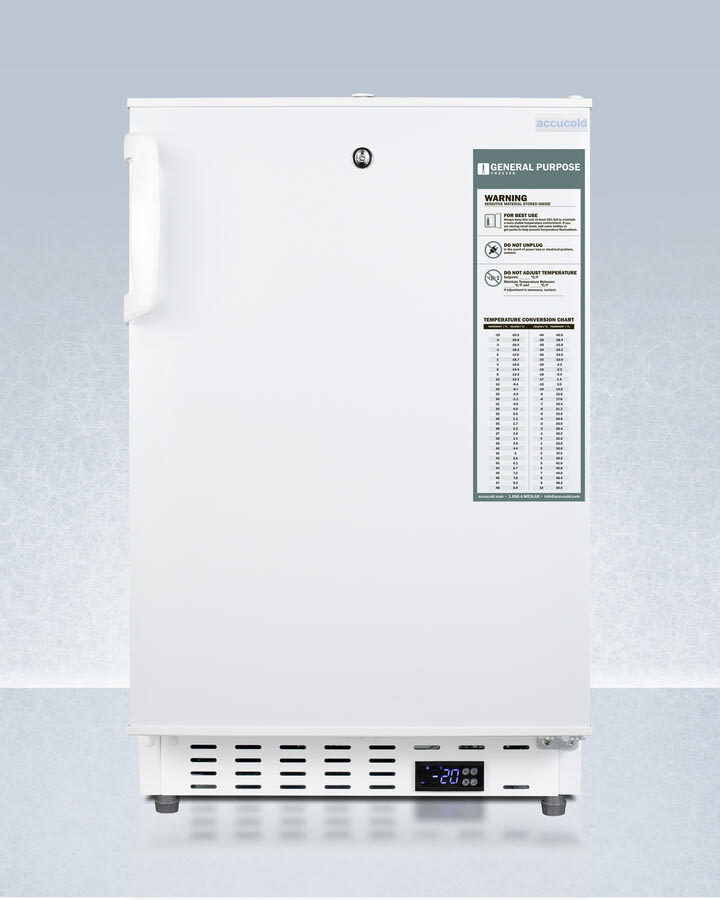20" wide built-in undercounter ADA compliant refrigerator-freezer with a front lock