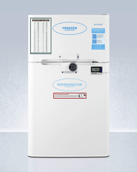 Accucold Outdoor shallow depth all-refrigerator in a 19" W x 17.25" D footprint, with stainless steel exterior and lock