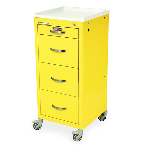 Harloff M-Series Cart - Mini Width Tall Cabinet with 27" of Vertical Drawer Space, Key Locking, 5 Drawers 2-3, 2-6,