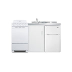 Accucold All-in-one combination kitchenette with refrigerator-freezer, sink, storage cabinet, and coil range (Model
