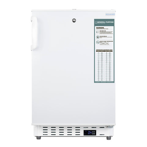 Accucold Built-in undercounter ADA compliant +2°C to +8°C all-refrigerator in white with lock – ADA404REF