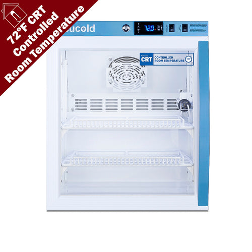 Accucold Performance Series controlled room temperature cabinet with lock, Glass Door (Model ARG2PV-CRTLHD)