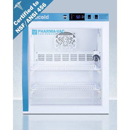 2 Cu.Ft. Compact Vaccine Refrigerator, Certified to NSF/ANSI 456 Vaccine Storage Standard