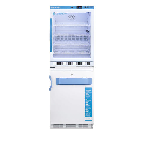 Accucold Stacked combination of ARG6PV all-refrigerator with antimicrobial silver ion handle – ARG6PV-VT65MLSTACKMED2