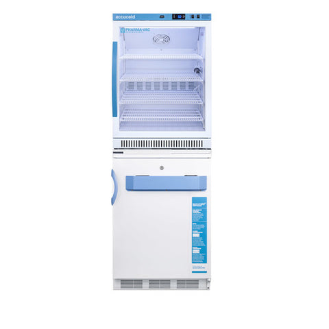 Accucold Stacked combination of ARG6PV all-refrigerator with antimicrobial silver ion handle – ARG6PV-VT65MLSTACKMED2