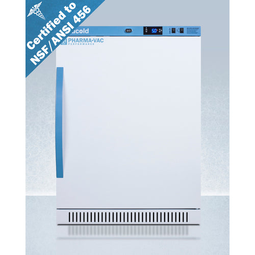 6 Cu.Ft. ADA Height Vaccine Refrigerator, Certified to NSF/ANSI 456 Vaccine Storage Standard