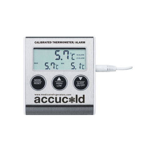 Accucold High/low temperature alarm with NIST calibrated temperature readout