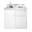 39" wide all-in-one kitchenette with 2-burner 115V smooth-top cooktop, refrigerator-freezer, sink, and storage cabinet