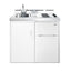 39" wide all-in-one kitchenette with 2-burner 115V coil cooktop, refrigerator-freezer, sink, and storage cabinet