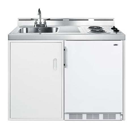 Accucold 48" wide all-in-one kitchenette with two coil burners – C48EL
