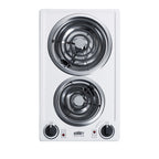 Accucold 115V 2-burner coil cooktop in white, made in the USA
