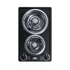 Accucold 115V 2-burner coil cooktop in black, made in the USA