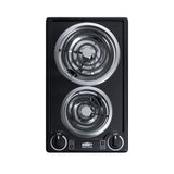 Accucold 220V 2-burner coil cooktop in black, made in the USA