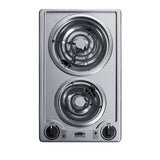 Accucold 220V 2-burner coil cooktop in stainless steel, made in the USA