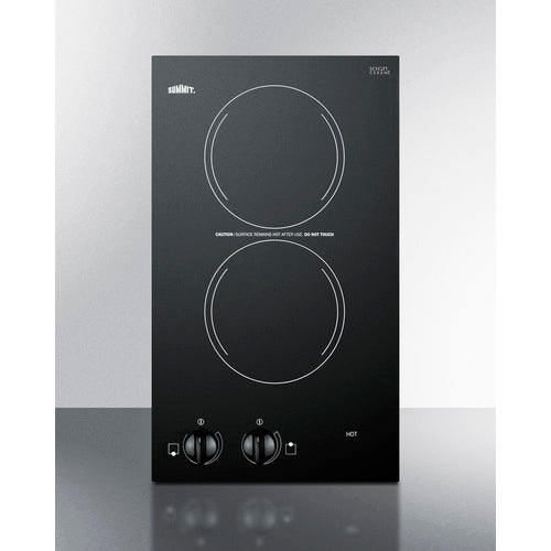 12" Wide 230V 2-Burner Radiant Cooktop