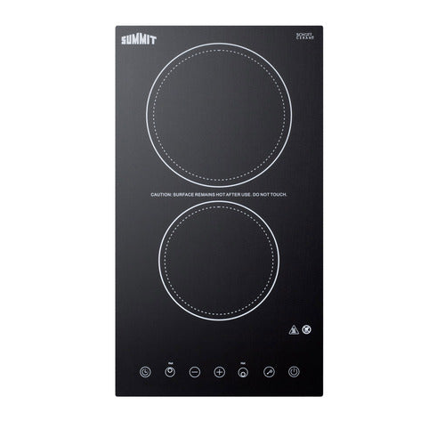 Accucold 12" Wide 230V 2-Burner Radiant Cooktop (Model CR2B23T3B)