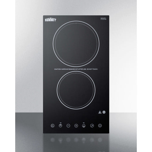 12" Wide 230V 2-Burner Radiant Cooktop