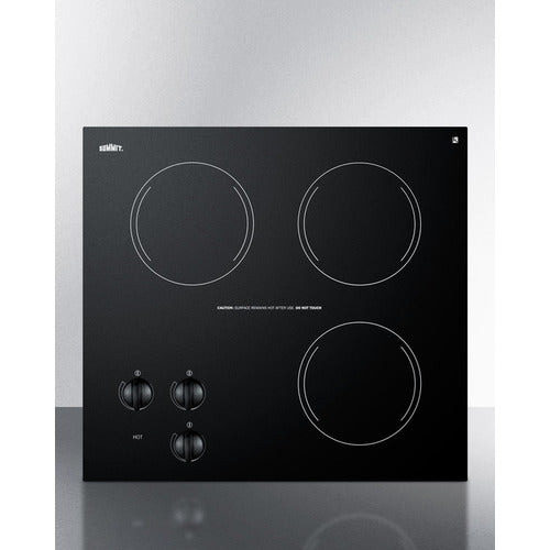 22" Wide 230V 3-Burner Radiant Cooktop