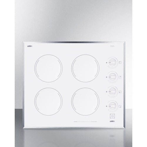 24" 230V 4-burner induction cooktop in white