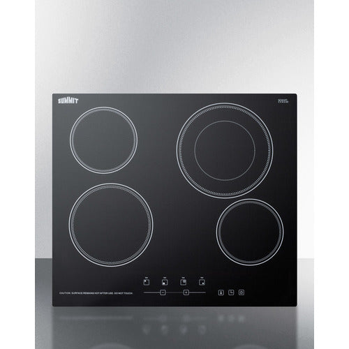 24" Wide 230V 4-Burner Radiant Cooktop