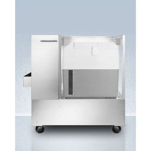 Stainless Steel Cart with Portable Refrigerator/Freezer