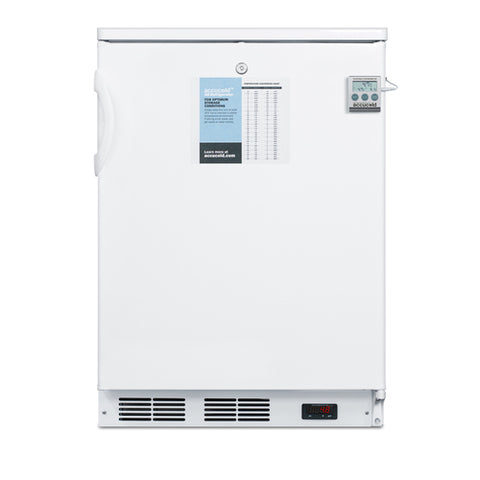 Accucold 24" wide built-in all-refrigerator in white, auto defrost with a lock – FF7LWBIPLUS2