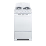 Accucold 20" Wide Electric Coil Top Range in White Finish