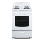 Accucold 24" Wide Electric Coil Top Range in White Finish with Oven Window
